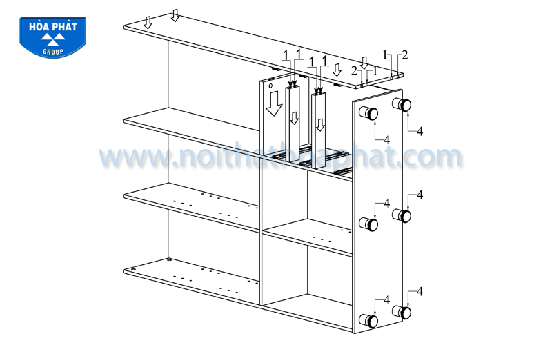 Hướng dẫn lắp đặt tủ tài liệu HR1960-3B