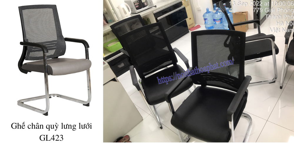 Ghế chân quỳ lưng lưới Hòa Phát GL423