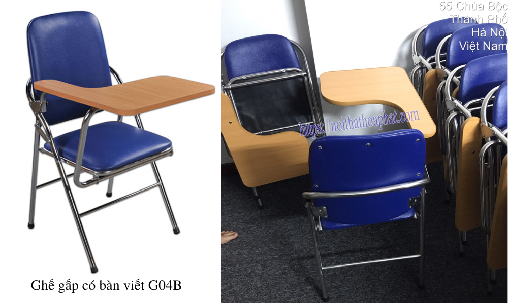 Ghế gấp Hòa Phát có bàn viết G04B
