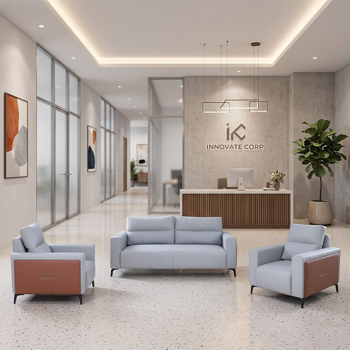 Bộ ghế sofa văn phòng bọc da cao cấp SF716