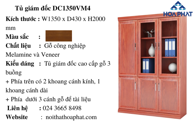 Tủ gỗ Hòa Phát DC1350VM4