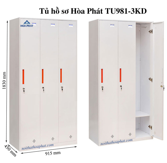 Tủ hồ sơ sắt Hòa Phát TU981-3KD