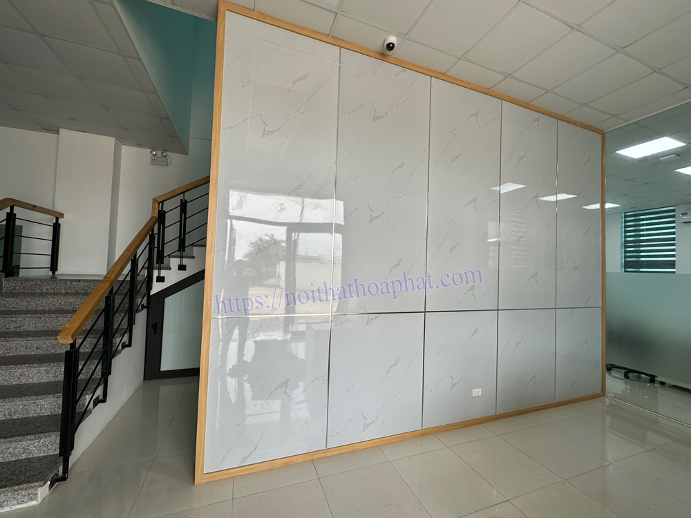 Thi công nội thất sảnh văn phòng tại công ty Chengen Technology - Bắc Ninh