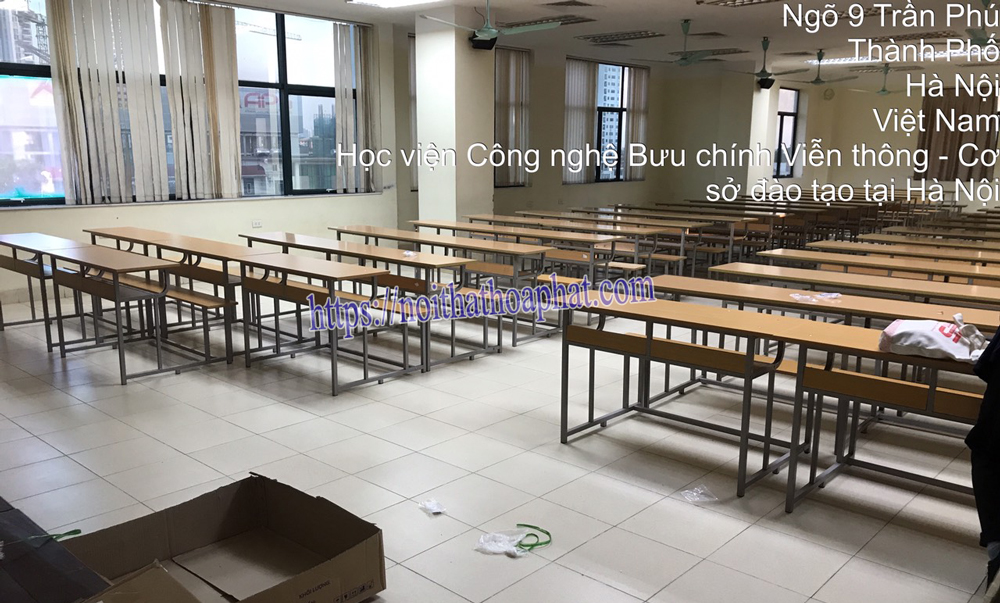 Hoàn thiện giao lắp 120 bộ bàn ghế sinh viên BSV107 cho trường Học viện Công nghê Bưu Chính Viễn Thông 1