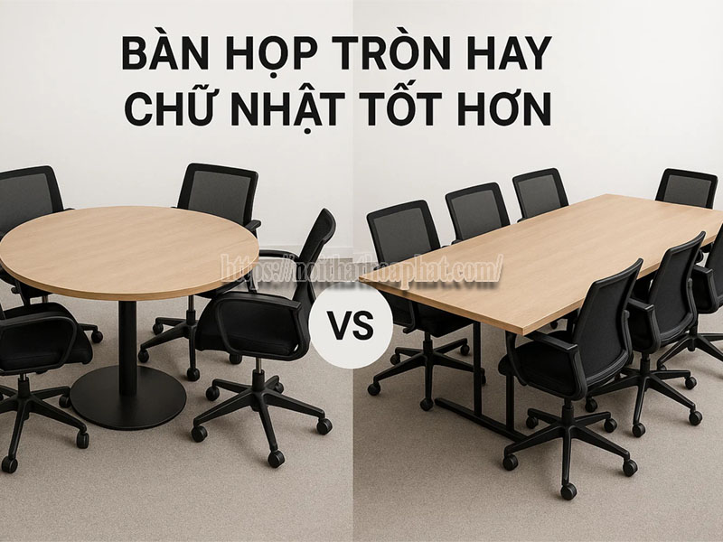 bàn họp tròn hay chữ nhật tốt hơn