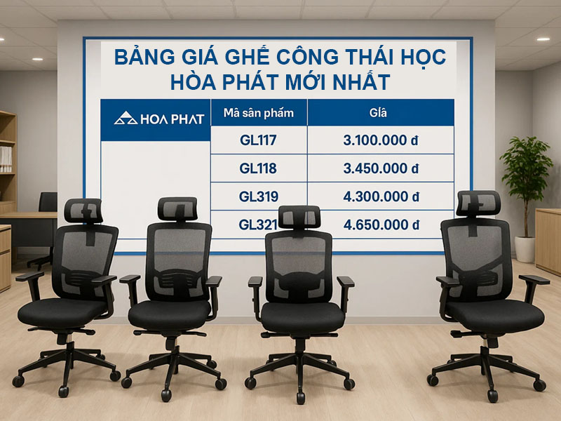 Bảng Giá Ghế Công Thái Học Hòa Phát Mới Nhất