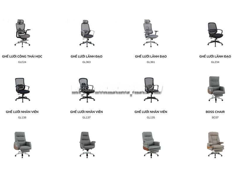 các loại ghế xoay văn phòng phổ biến hiện nay