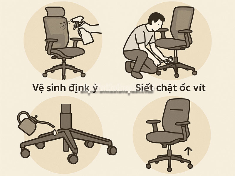 chăm sóc ghế lưới văn phòng