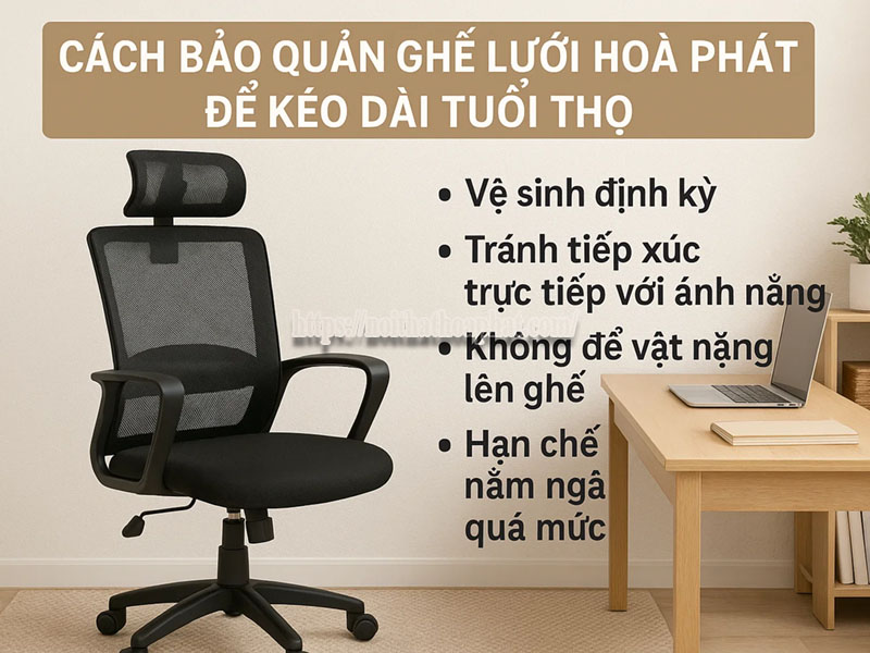 cách bảo quản ghế lưới Hòa Phát để kéo dài tuổi thọ