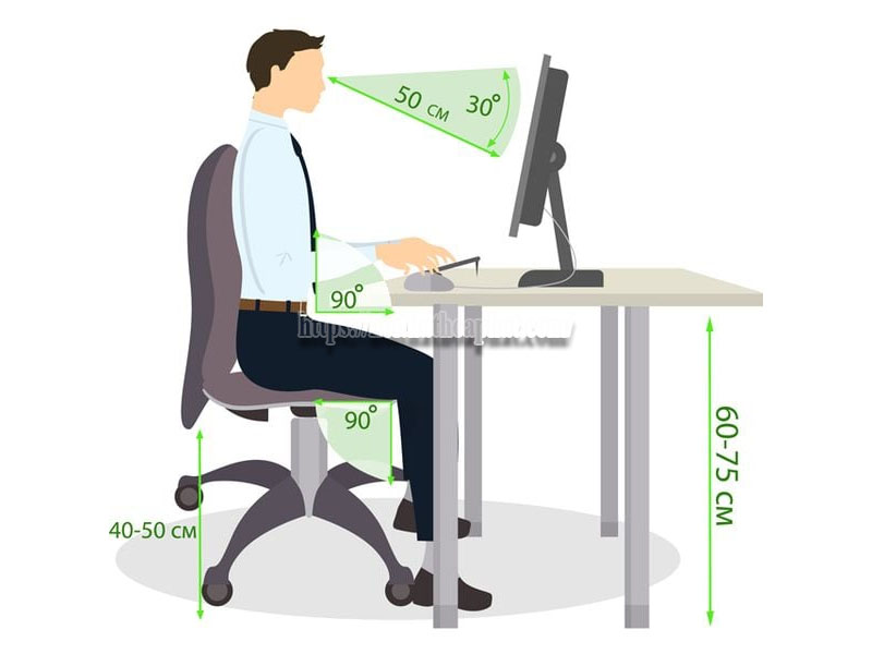 chỉnh ghế văn phòng đúng cách