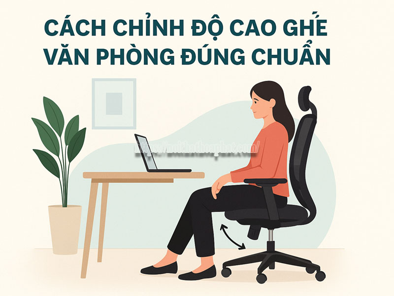 cách chỉnh độ cao ghế văn phòng đúng chuẩn
