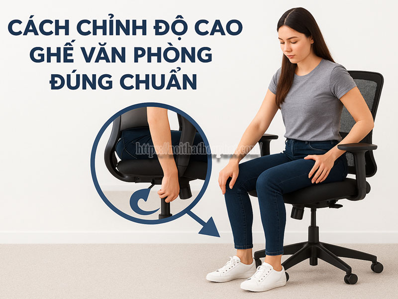 Cách Chỉnh Độ Cao Ghế Văn Phòng Đúng Chuẩn Công Thái Học