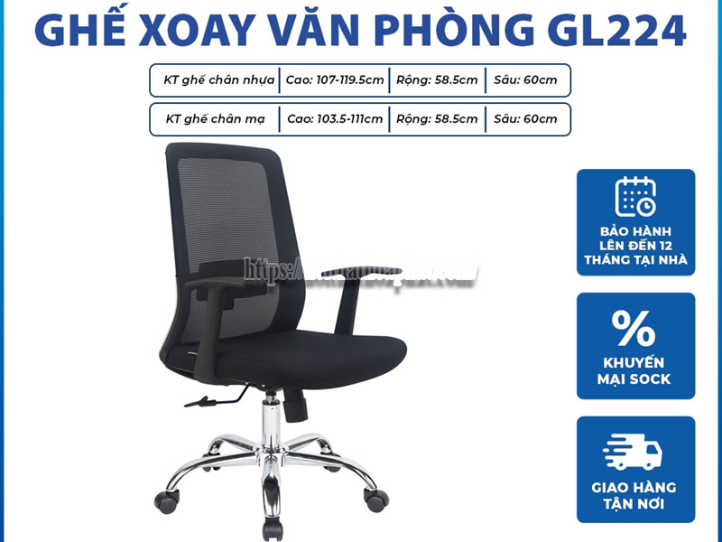 ghế văn phòng chính hãng