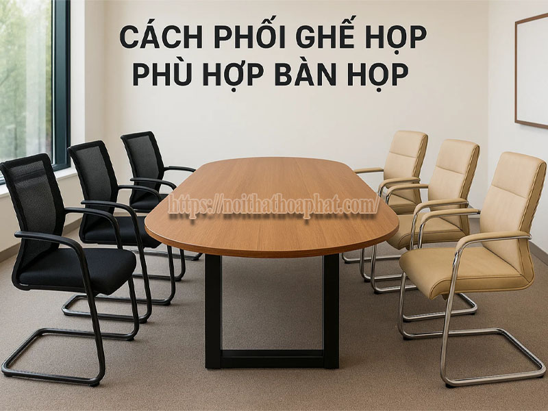 cách phối ghế họp phù hợp bàn họp