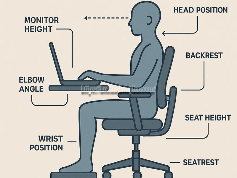 hướng dẫn chỉnh ghế công thái học