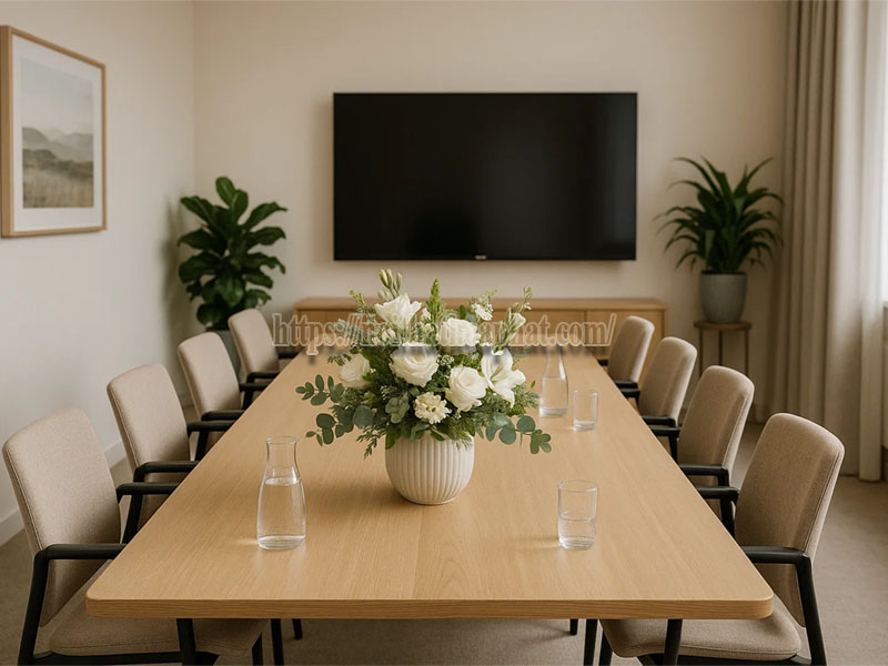 trang trí bàn họp đẹp