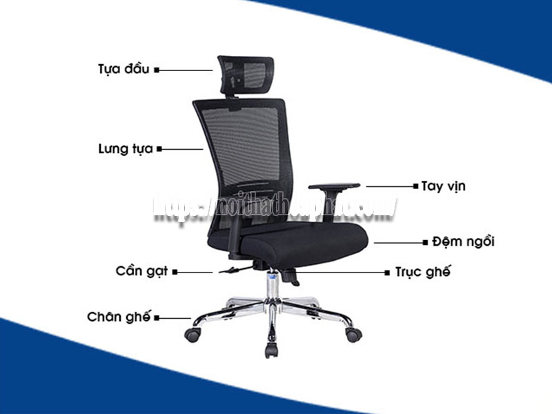 ghế xoay văn phòng có mấy bộ phận