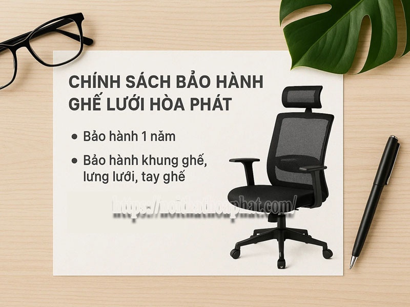chính sách bảo hành ghế lưới Hòa Phát