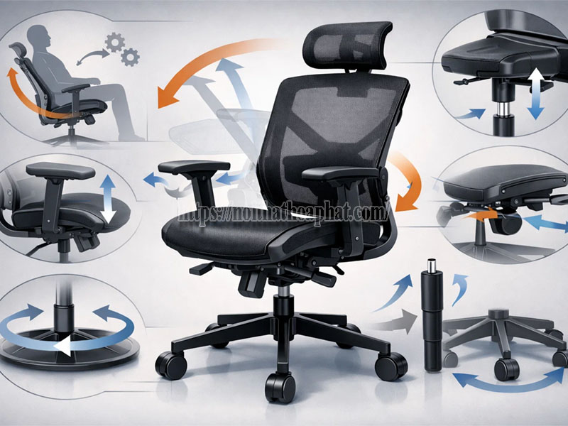ghế văn phòng xoay như thế nào