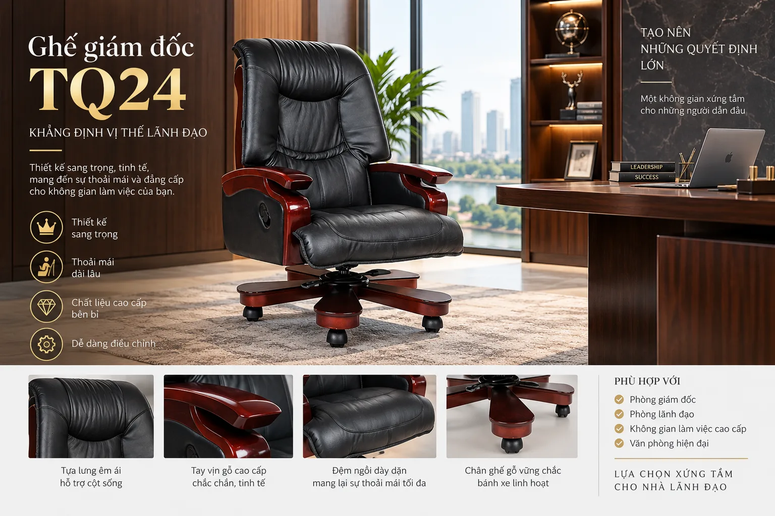 Ghế giám đốc Hoà Phát TQ24 - Không gian