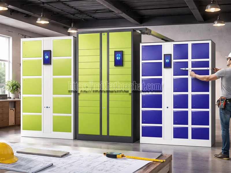 đặt tủ locker điện tử theo kích thước yêu cầu