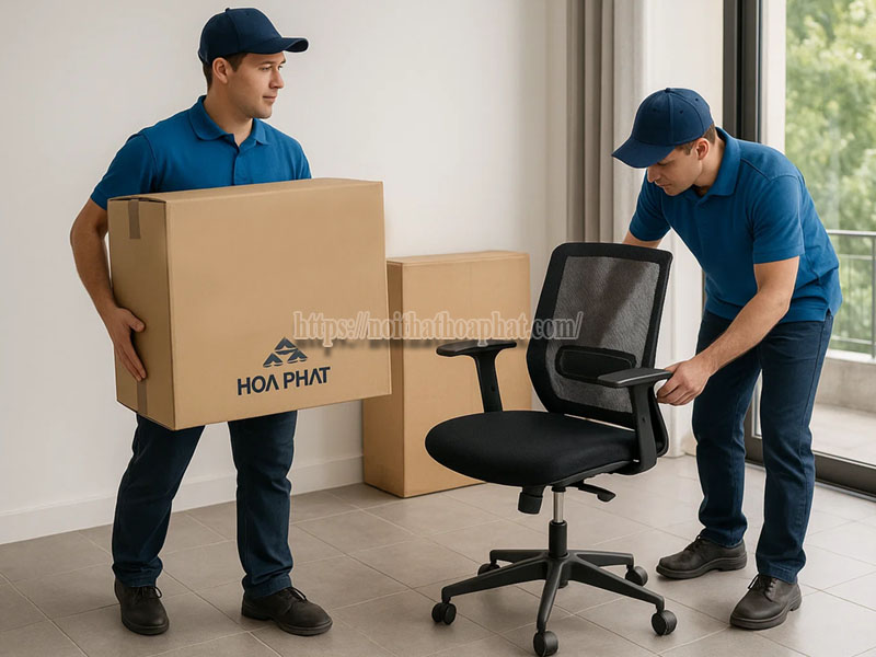 vận chuyển lắp đặt ghế lưới Hòa Phát