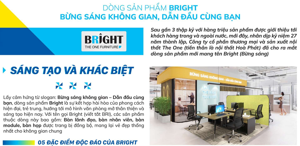 Emagazine dòng sản phẩm mới Bright của Nội Thất The One - Hòa Phát 1