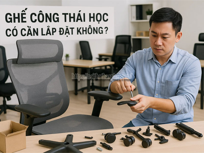 ghế công thái học có cần lắp đặt không