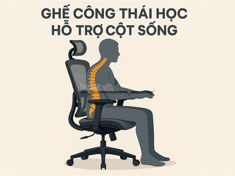 Ghế Công Thái Học Hỗ Trợ Cột Sống Như Thế Nào? Phân Tích Chuyên Sâu
