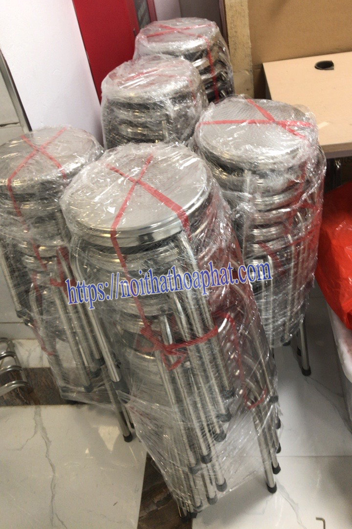 Hình ảnh 50 chiếc ghế đôn inox Hòa Phát GD01I vân sần tại Hoàng Cầu, Đống Đa, Hà Nội