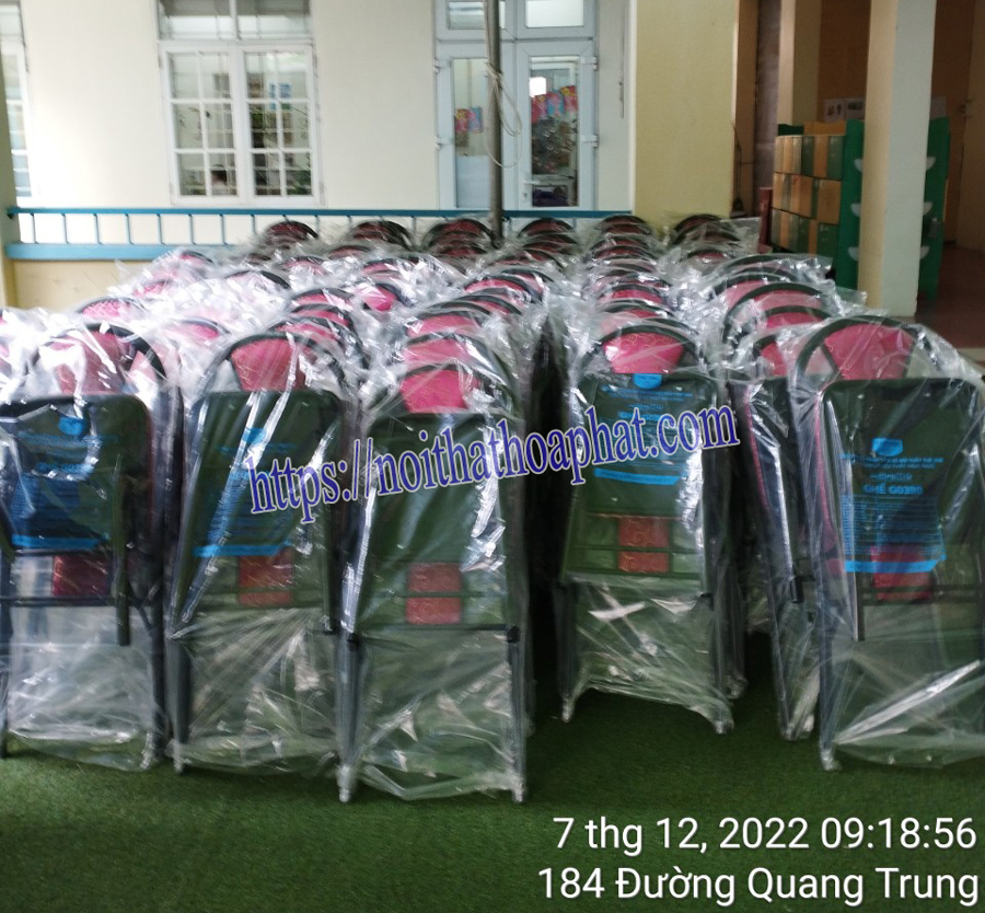 Hình ảnh 200 chiếc ghế gấp khung thép Hòa Phát G0398
