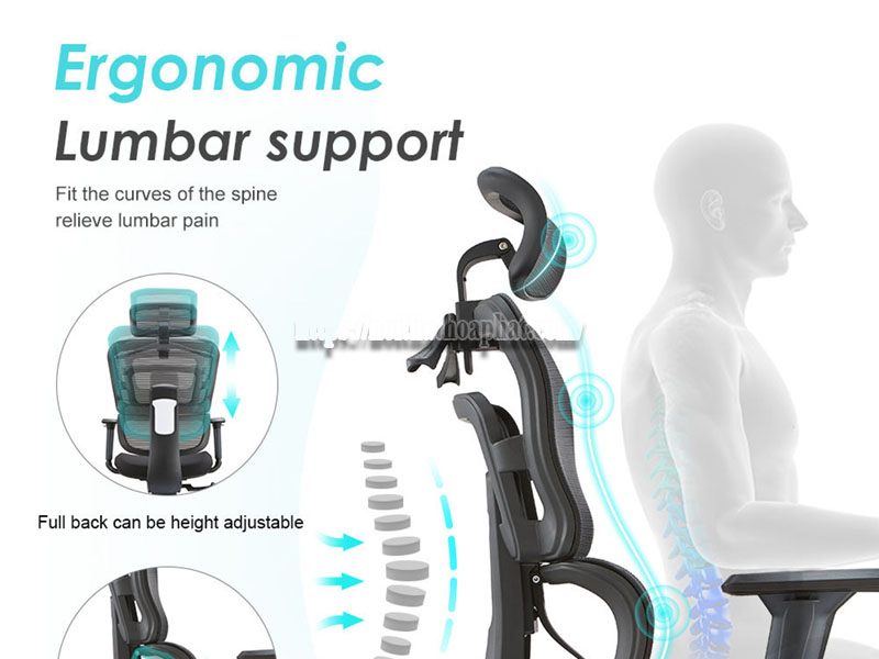 cách tựa đầu ghế ergonomic hỗ trợ cổ