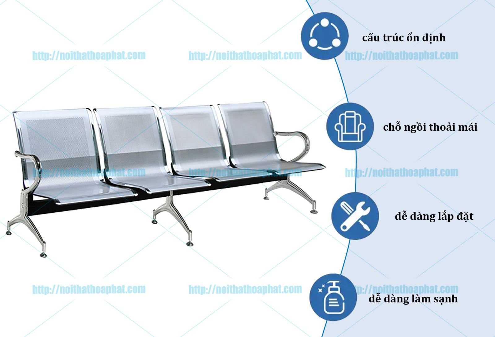 ghế băng chờ Hòa Phát GPC02-4