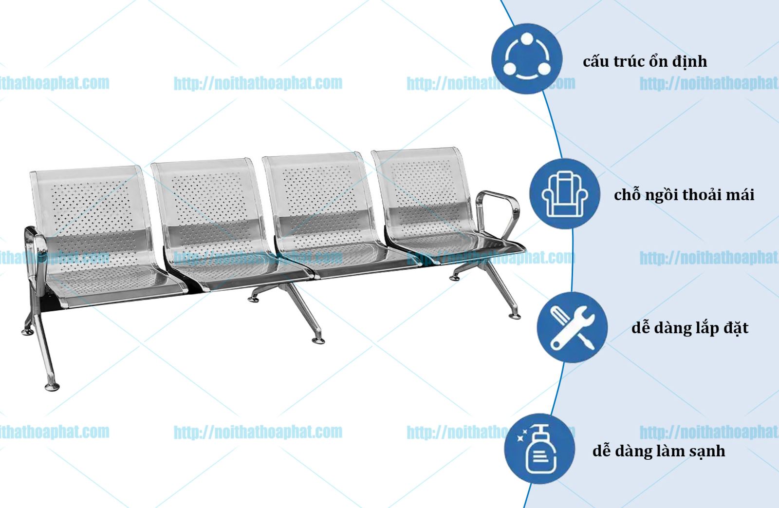 Ghế băng chờ 4 chỗ GPC04I-4