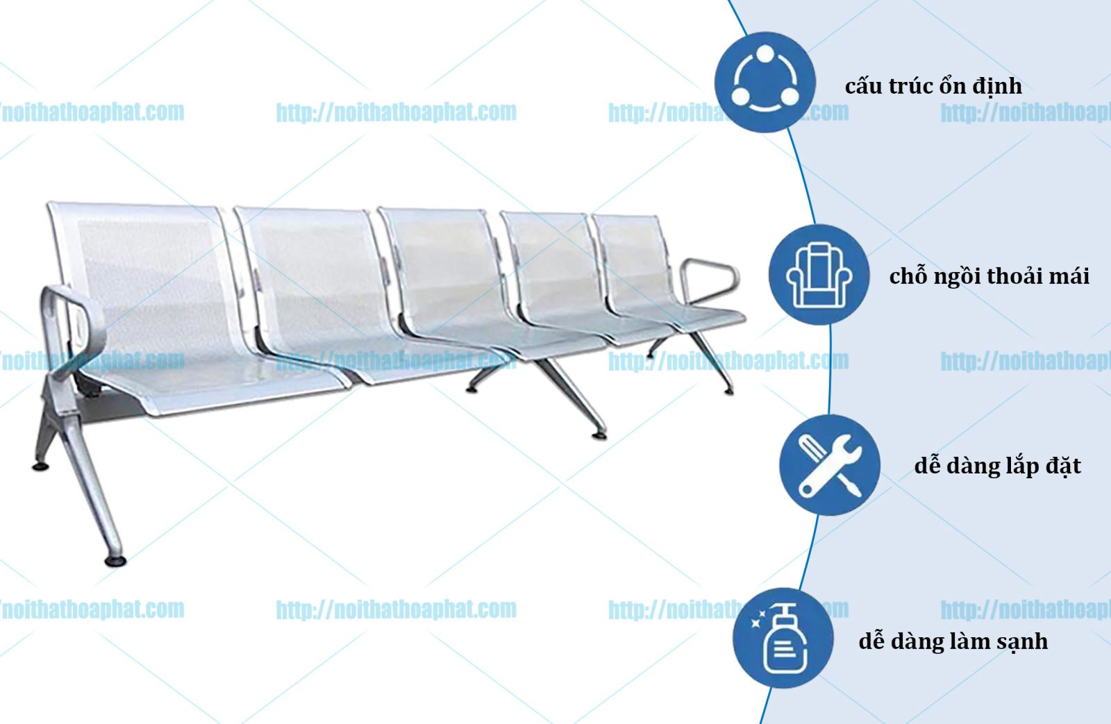 ghế băng chờ 5 chô GPC06-5