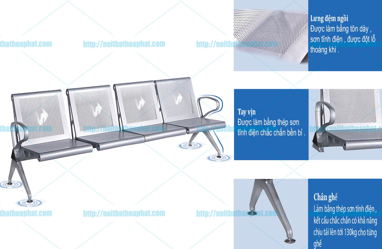 Ghế băng chờ Hòa Phát GPC03-4