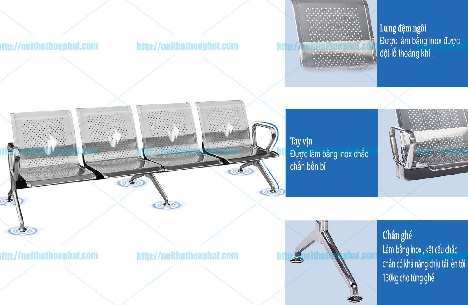 Ghế băng chờ Hòa Phát GPC04I-4