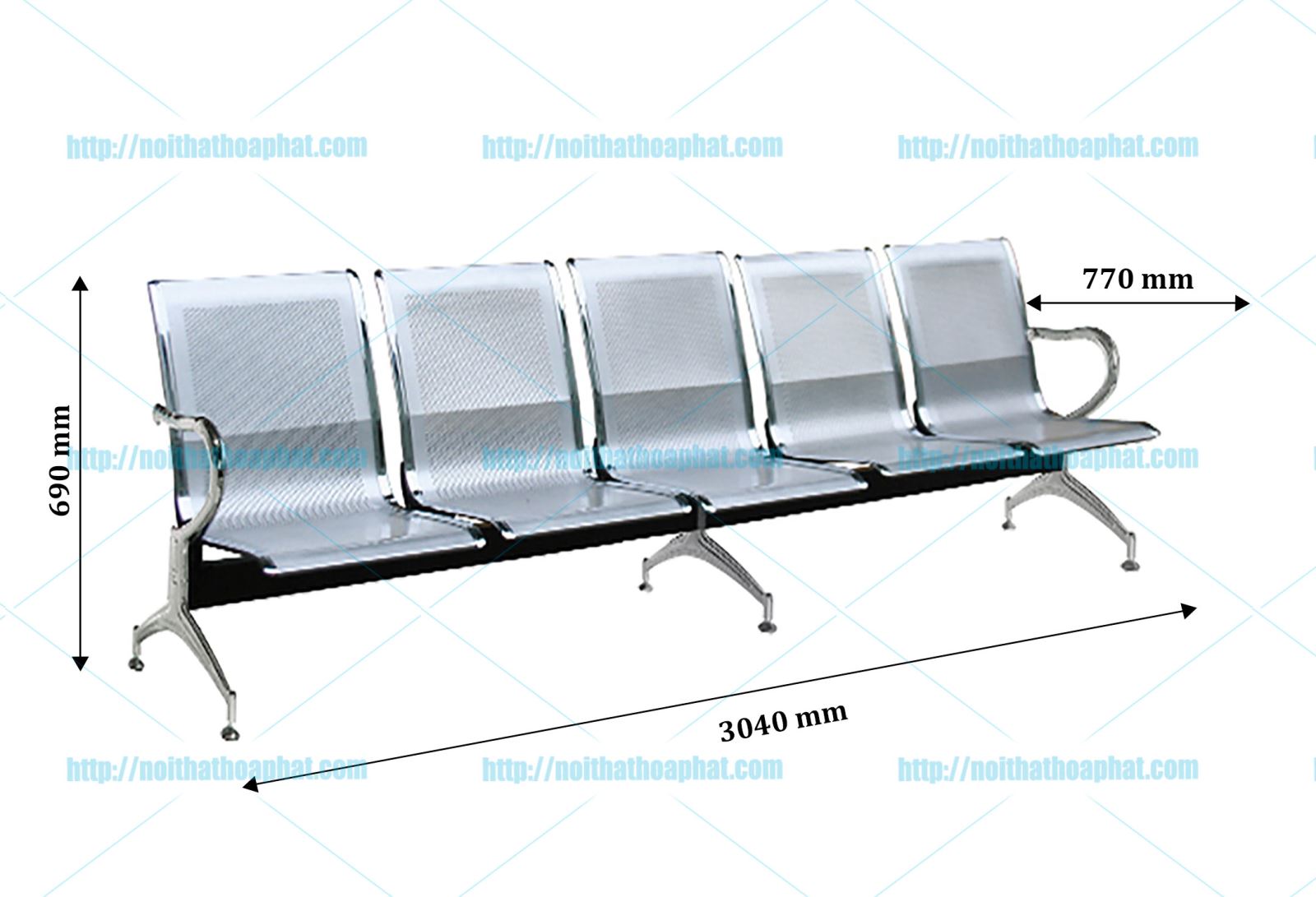 kích thước ghế băng chờ Hòa Phát GPC02-5