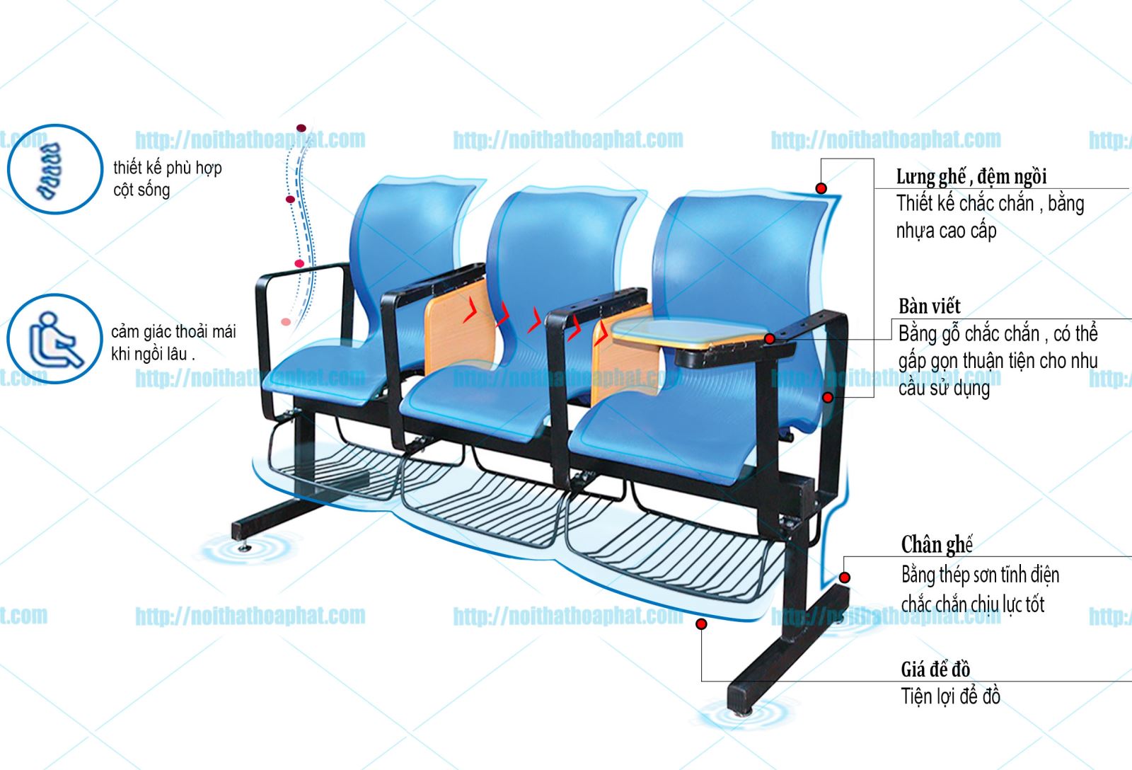 Ghế băng chờ 3 chỗ PC01