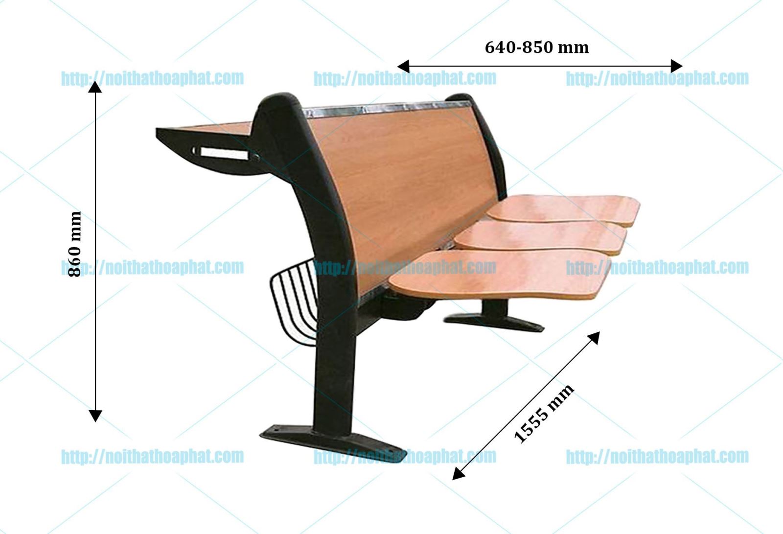 Kích thước ghế phòng chờ GPC05G-3
