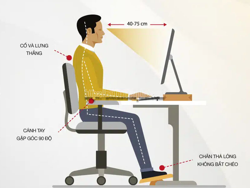 cải thiện đau cổ khi ngồi văn phòng