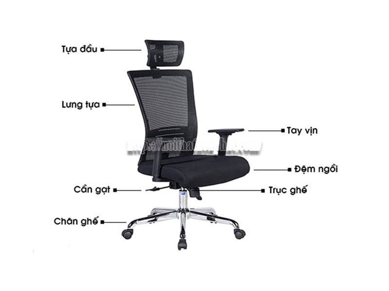 cấu tạo khung ghế lưới chịu lực