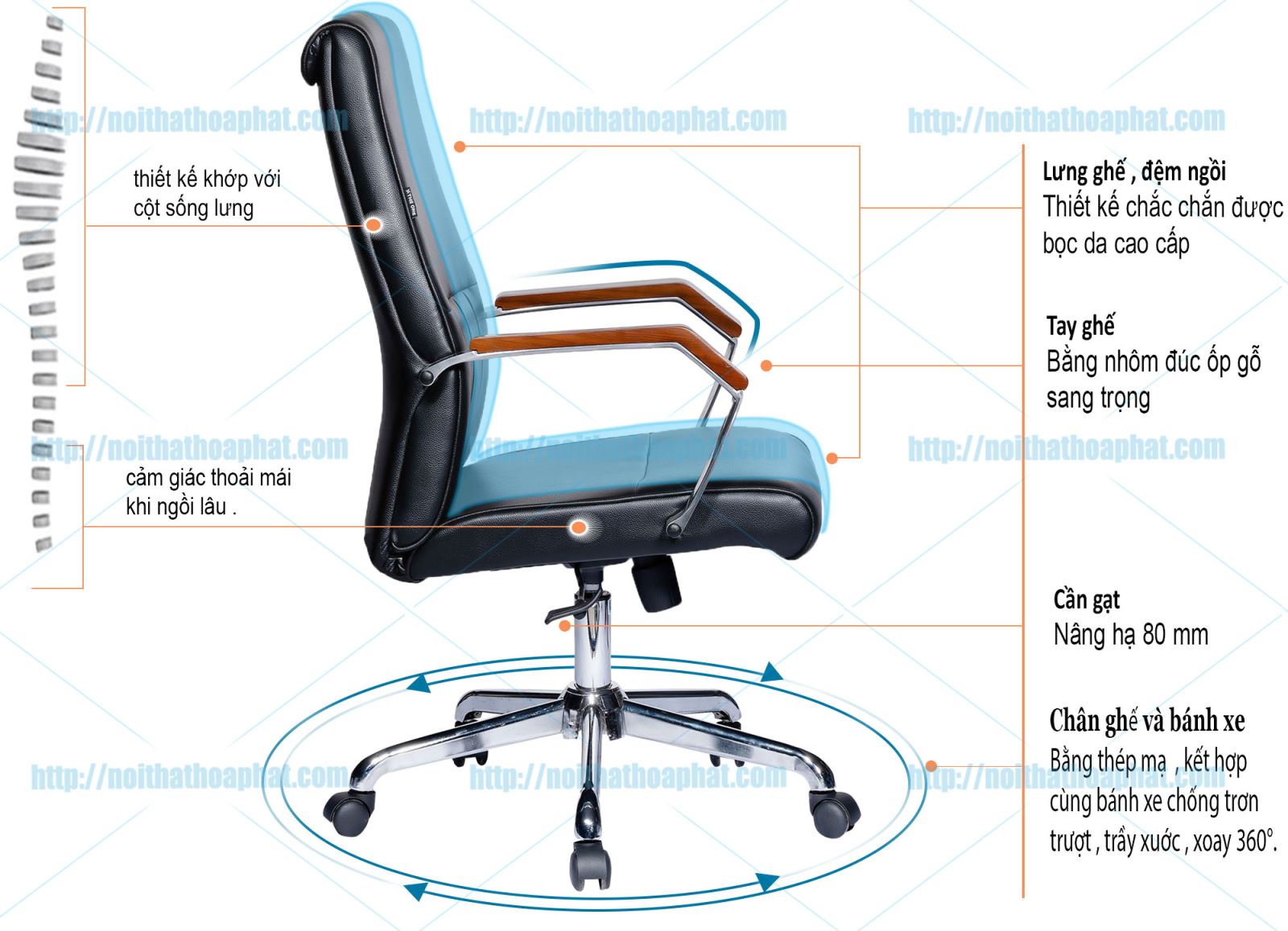 Ghế da văn phòng SG933