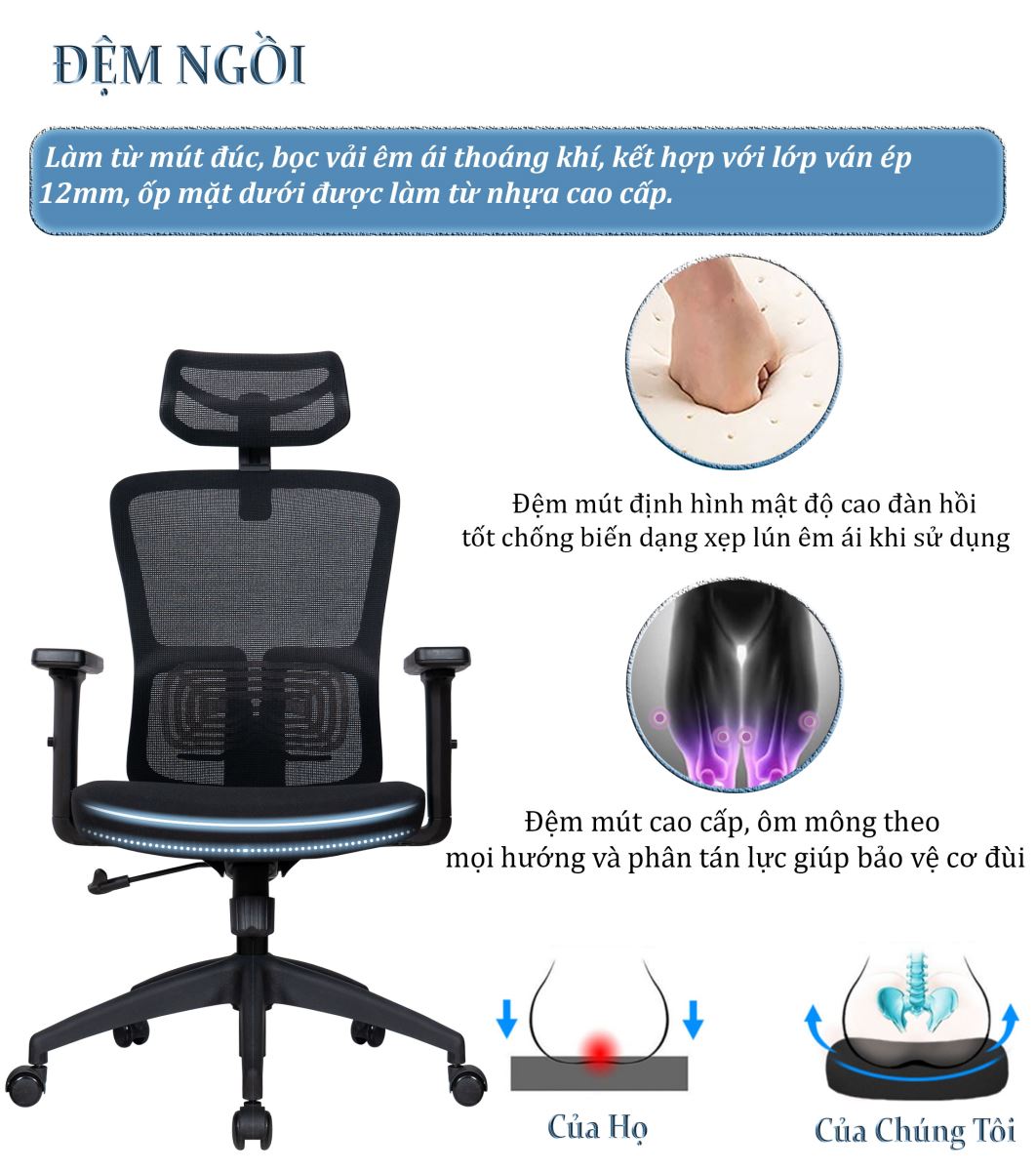 Đệm ngồi ghế lưới FMX828