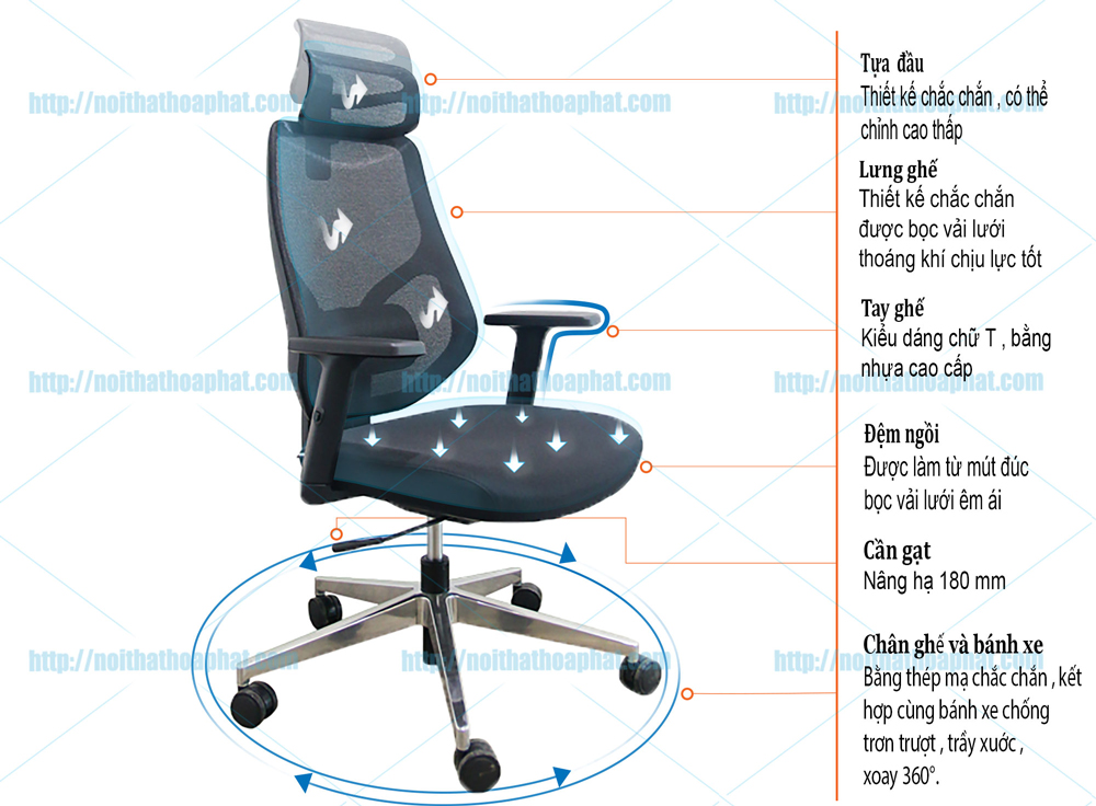 Ghế lưới nhập khẩu FMX816TDM