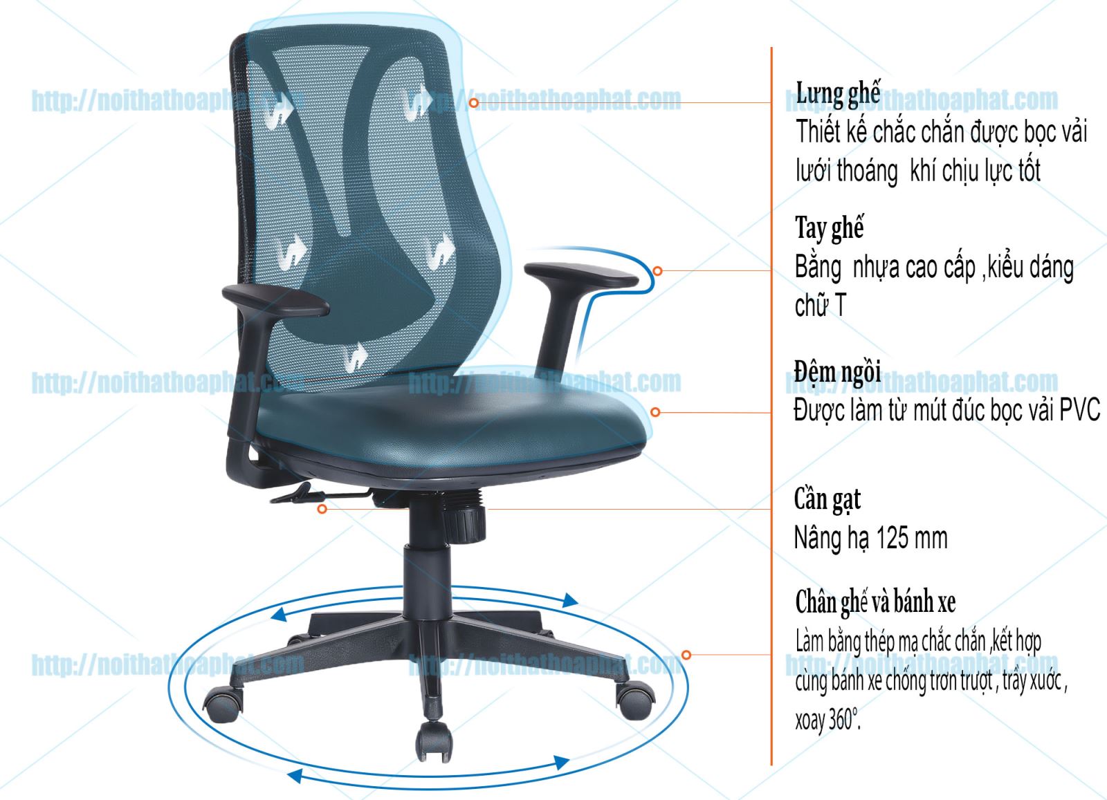 Ghế xoay lưới GL220