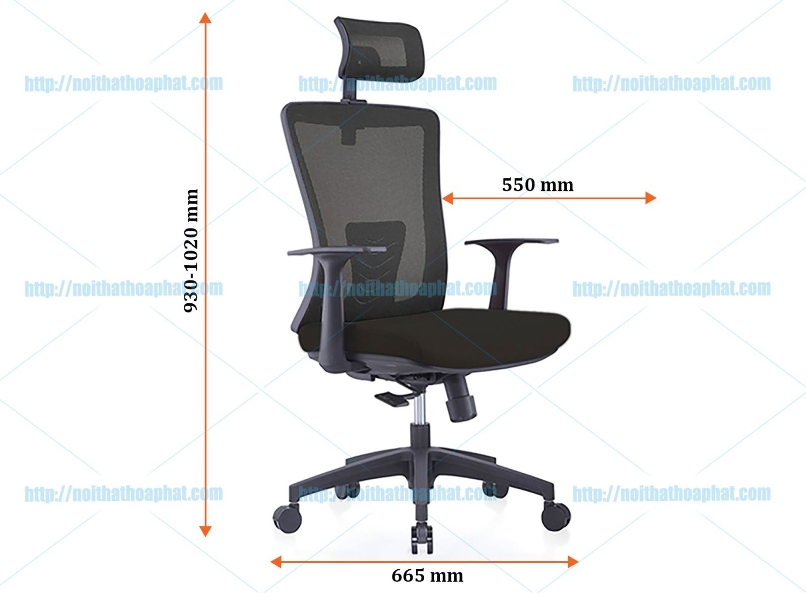 Kích thước ghế lưới FMX804TD
