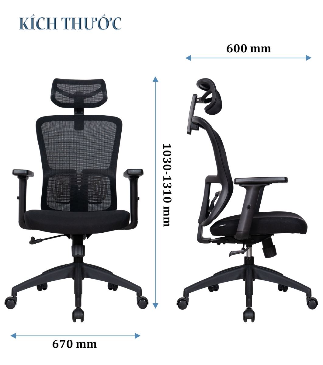Kích thước ghế lưới FMX828