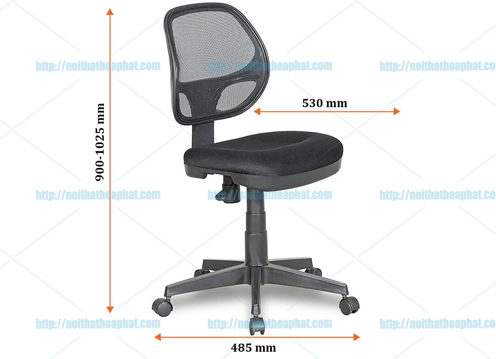 Kích thước ghế lưới GL101K