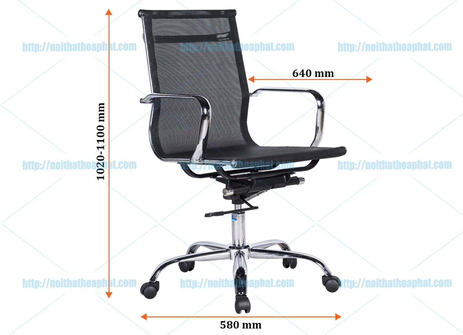 Kích thước ghế lưới GL203